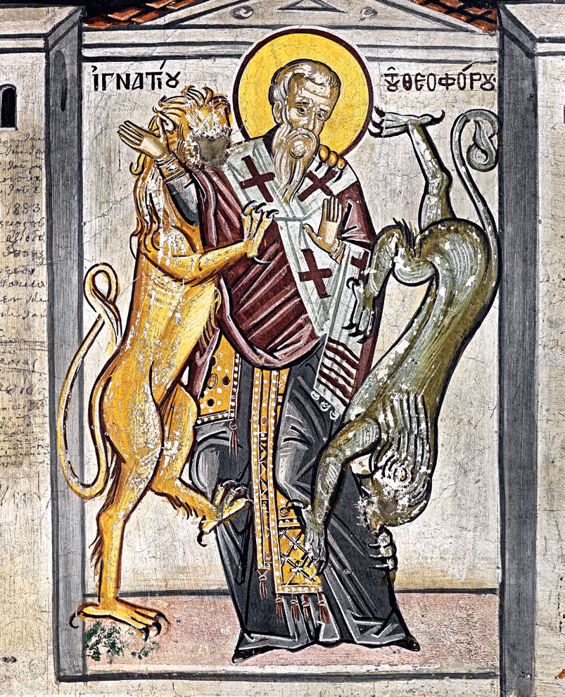 Τοιχογραφία τοῦ ἁγίου Ἰγνατίου τοῦ Θεοφόρου