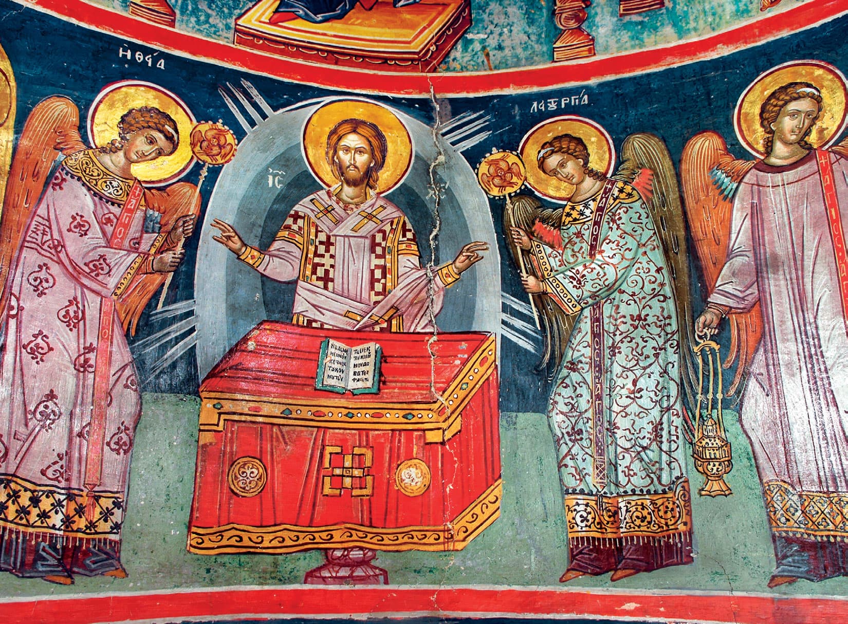 Τοιχογραφίες Ἱεροῦ Βήματος. Εὐχαριστιακὸς κύκλος.